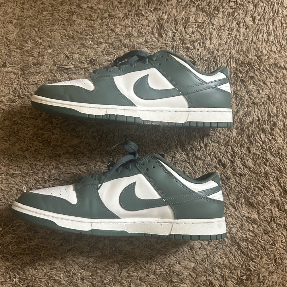 Nike Men's Dark Green and White Sneakers